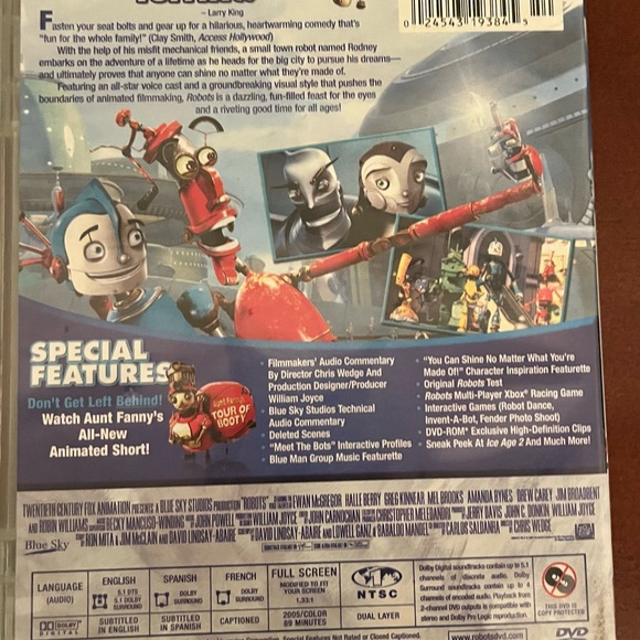 ROBOTS DVD;with case;Full-screen;frm the creators of Ice Age;Great condition. - Picture 6 of 8